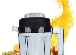 Vitamix Blender Pitcher 32oz 0.9L Transparent Food Blender Container with Blade Lid Replacement Accessories Fit for C series 5300/6500/750/780 Blender(10×8.3×5.1inch)