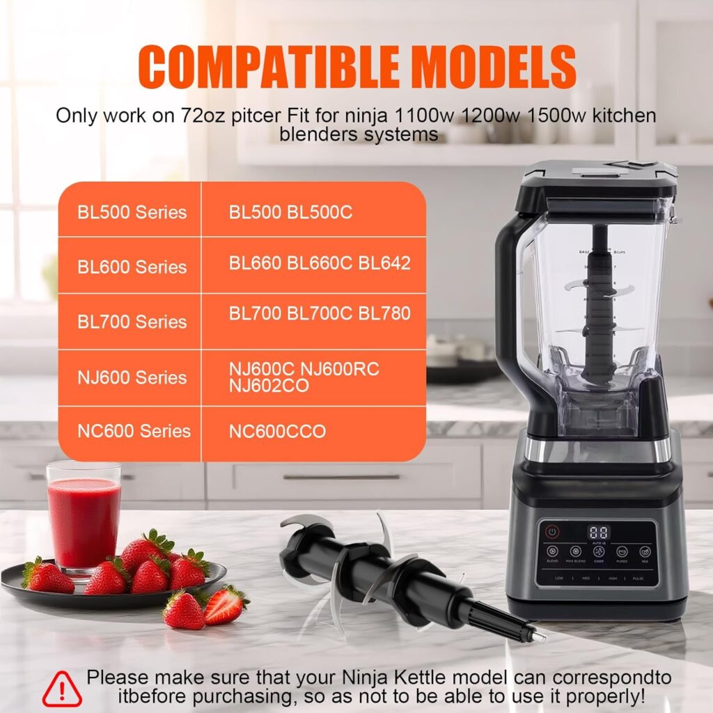 6-Blade Replacement for Ninja Blender 72oz Pitcher, Compatible with Ninja 1100W 1200W 1500W, BL500 BL610 BL642 BL660 BL681A BL682 BL700 BL770 BL780 BL910 BN701 BN751 BN801 CO610B CT610 DB751A... 6-Blade Replacement for Ninja Blender 72oz Pitcher, Compatible with Ninja 1100W 1200W 1500W, BL500 BL610 BL642 BL660 BL681A BL682 BL700 BL770 BL780 BL910 BN701 BN751 BN801 CO610B CT610 DB751A...
