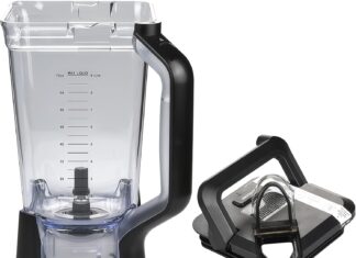72oz Blender Replacement Parts For Ninja Blender BL610, ONLY Fits 6-Fin Base New Model, Blenders Replacement Pitcher with Locking Lid For Ninja BL710WM CO610B CO650B CT610C, NOT For 4-Fin Base