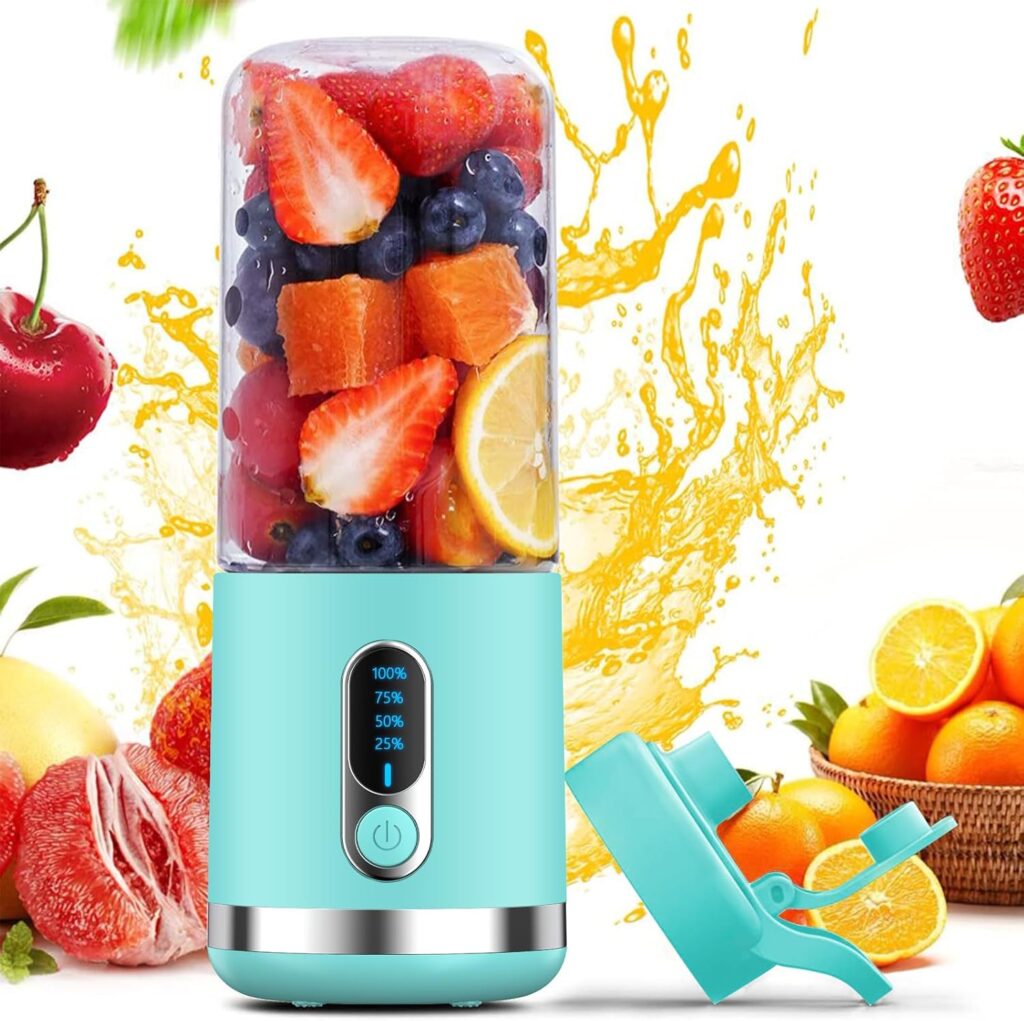 BESNOOW Portable Blender, Personal Blender for Shakes and Smoothies, 4000mAh USB Rechargeable, BPA Free 15.2 Oz 450ML Juicer Cup with Blades and Lid, Portable Juicer for Kitchen/Gym/Outdoor(Blue) BESNOOW Portable Blender, Personal Blender for Shakes and Smoothies, 4000mAh USB Rechargeable, BPA Free 15.2 Oz 450ML Juicer Cup with Blades and Lid, Portable Juicer for Kitchen/Gym/Outdoor(Blue)