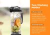 Cordless 21oz Portable Blender BPA Free With Personal Blender Cup, Best For Smoothie, Shakes, and Cocktails, With Durable Stainless Steel Blades, USB-C Rechargeable in Blue By WIZTRONIX