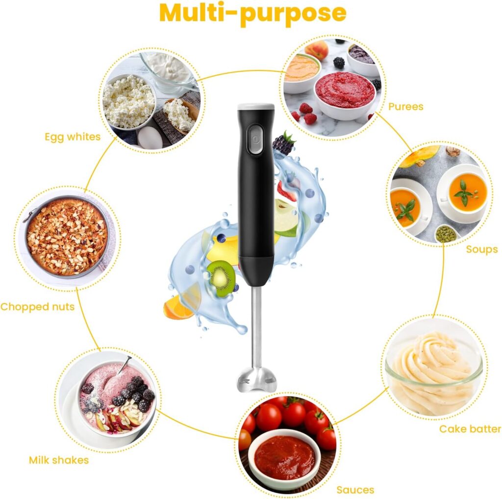 Cordless Immersion Blender with Egg Whisk and Chopper, Rechargeable Turbo Mode Hand Mixer, 2-in-1 Heavy Duty Portable Handheld Blender for Milkshakes, Smoothies, Soup, Baby Food (Blue) Cordless Immersion Blender with Egg Whisk and Chopper, Rechargeable Turbo Mode Hand Mixer, 2-in-1 Heavy Duty Portable Handheld Blender for Milkshakes, Smoothies, Soup, Baby Food (Blue)