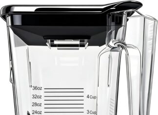 For Blendtec Wildside+ Jar- Four-Sided Replacement Blender Pitcher Cup – Compatible with Classic/Designer/Professional/Commercial Series Container-36 oz Blending Capacity