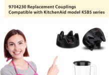 Mudder 5 Packs 9704230 Blender Coupler Blender Coupling Replacment Parts with 1 Wrench Compatible with KitchenAid WP9704230VP WP9704230