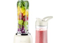 Personal Blender, Roter Mond Powerful Smoothie Blender with 2 Portable Bottle 2 Speed Control & Pulse Function 6 Stainless Steel Blades, BPA Free (Cream)