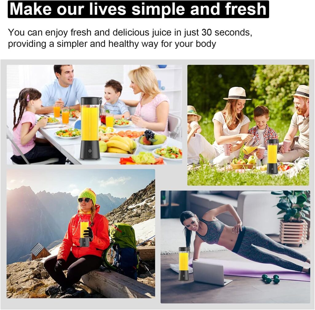 Portable Blender Juicer 4000mAh Personal High Speed Smoothie Blender USB Rechargeable Fruit Mixing Machine for Protein Shakes and Smoothies, Baby Food Portable Blender Juicer 4000mAh Personal High Speed Smoothie Blender USB Rechargeable Fruit Mixing Machine for Protein Shakes and Smoothies, Baby Food