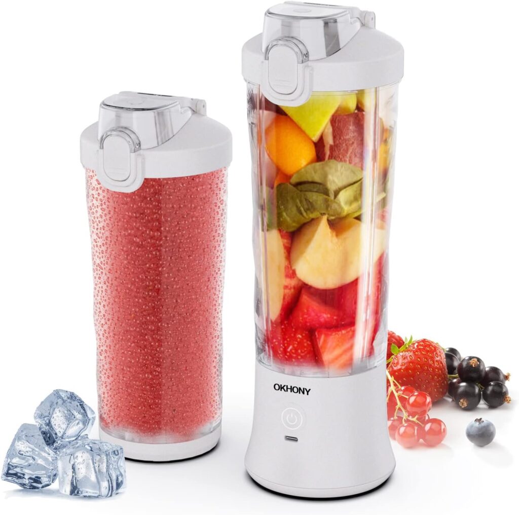 Portable Blender Personal Blender for Shakes and Smoothies with Oz Travel Cup and Lid for Traveling, Outdoor, Gym, Office. (White) Portable Blender Personal Blender for Shakes and Smoothies with Oz Travel Cup and Lid for Traveling, Outdoor, Gym, Office. (White)
