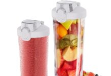 Portable Blender Personal Blender for Shakes and Smoothies with 20 Oz Travel Cup and Lid for Traveling, Outdoor, Gym, Office. (White)