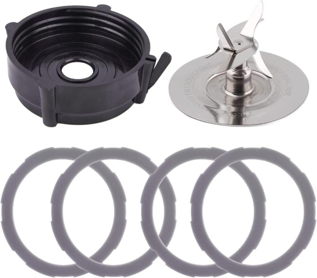 Replacement Blender Parts for Oster Pro Blender, Includes Stainless Steel Blender Cutter Blade 164160, Jar Base Bottom Cap 179854-000-000 and 4Pcs Silicone Rubber Gaskets 182341-000-842 Replacement Blender Parts for Oster Pro Blender, Includes Stainless Steel Blender Cutter Blade 164160, Jar Base Bottom Cap 179854-000-000 and 4Pcs Silicone Rubber Gaskets 182341-000-842