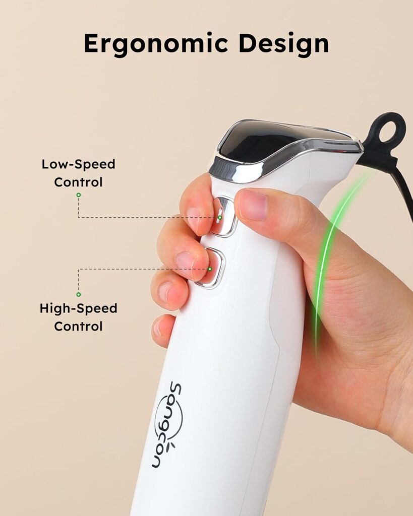 Sangcon Immersion Blender Handheld, 3-in-1 Hand Blender Electric, 400W Handheld Blender, Stainless Steel Blade Stick Blender with Whisk, Milk Frother Attachments - White Sangcon Immersion Blender Handheld, 3-in-1 Hand Blender Electric, 400W Handheld Blender, Stainless Steel Blade Stick Blender with Whisk, Milk Frother Attachments - White