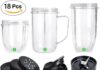 18PCS Cup & Blade Set Replacement Accessories for Magic Bullet Blender, Compatible with 250W MB1001