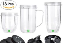 18PCS Cup & Blade Set Replacement Accessories for Magic Bullet Blender, Compatible with 250W MB1001