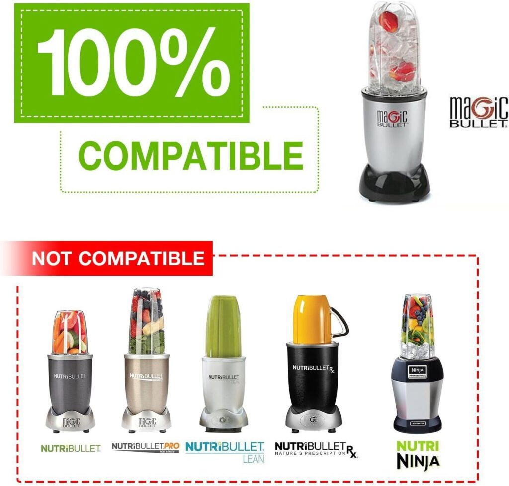 18PCS Cup Blade Set Replacement Accessories for Magic Bullet Blender, Compatible with 250W MB1001 18PCS Cup Blade Set Replacement Accessories for Magic Bullet Blender, Compatible with 250W MB1001