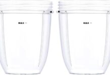 2 Pcs Replacement 18oz Cups for Blender【3 Size Options, 18oz, 24oz, 32oz】 Compatible with NutriBullet 600w and 900w Blender Accessory