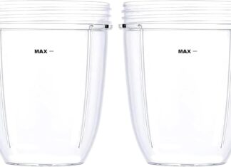 2 Pcs Replacement 18oz Cups for Blender【3 Size Options, 18oz, 24oz, 32oz】 Compatible with NutriBullet 600w and 900w Blender Accessory
