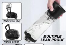 22Oz Portable USB Rechargeable Blender, Black, with LED Light Design