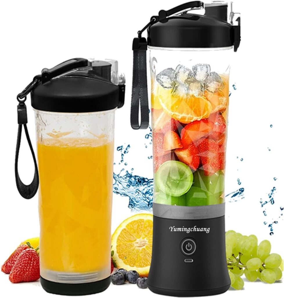 22Oz Portable USB Rechargeable Blender, Black, with LED Light Design 22Oz Portable USB Rechargeable Blender, Black, with LED Light Design
