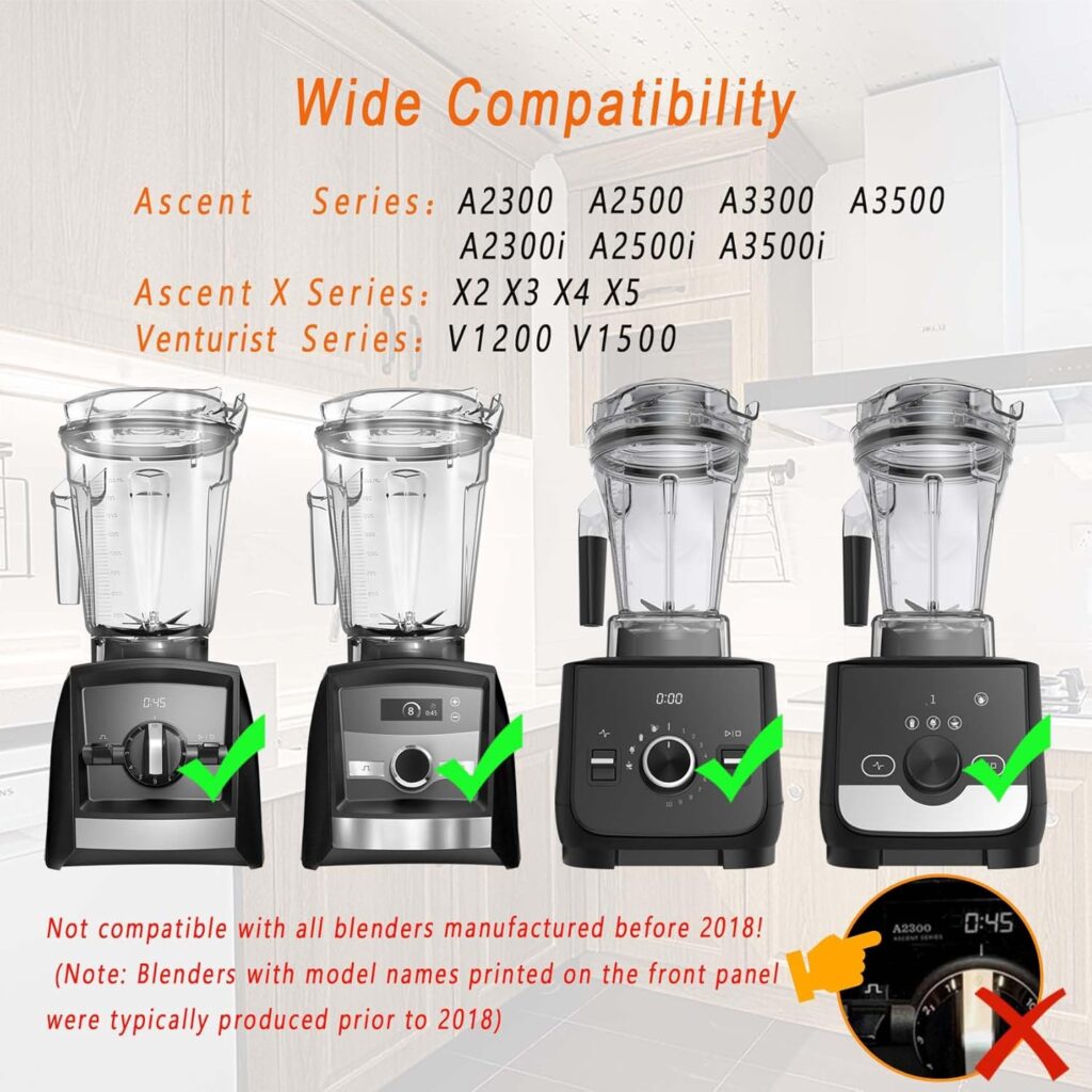 for Blenders 64oz Ascent Container, replace A2300 A2500 A3300 A3500 X2 X3 X4 X5 V1200 V1500, compatible with Ascent/Ascent X/Venturist Series Pitcher Jar Cup for Blenders 64oz Ascent Container, replace A2300 A2500 A3300 A3500 X2 X3 X4 X5 V1200 V1500, compatible with Ascent/Ascent X/Venturist Series Pitcher Jar Cup