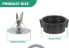 For Oster Blender Replacement Parts Blender Ice Blade with Jar Base Cap and Two Rubber O Ring Seal Gasket Accessory Refresh Kit,Compatible with Oster Osterizer Blender