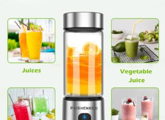Glass Portable Blender for Smoothies: Personal Blender for Shakes and Smoothies USB Rechargeable, for Baby Food Travel Beach Office Sports Use