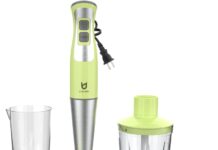Immersion Hand Blender, UTALENT 5-in-1 8-Speed Stick Blender with 500ml Food Grinder, BPA-Free, 600ml Container,Milk Frother,Egg Whisk,Puree Infant Food, Smoothies, Sauces and Soups – Green