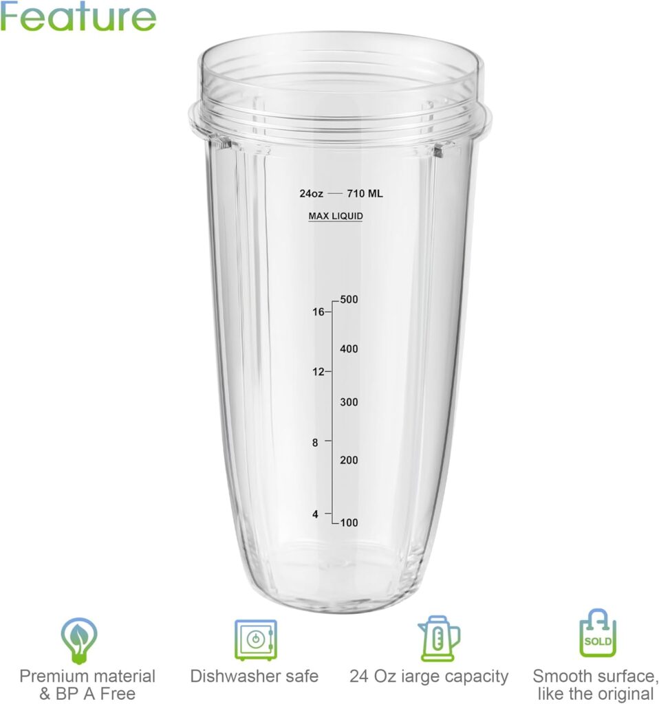 MEET JUICE 3-Pack 24oz Replacement Blender Cups, Single Serve Cups, Fits Models BL480 BL481 BL482 BL640 BL682 BL2012 BN801 MEET JUICE 3-Pack 24oz Replacement Blender Cups, Single Serve Cups, Fits Models BL480 BL481 BL482 BL640 BL682 BL2012 BN801