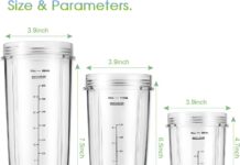 MEET JUICE 3-Pack 24oz Replacement Blender Cups, Single Serve Cups, Fits Models BL480 BL481 BL482 BL640 BL682 BL2012 BN801