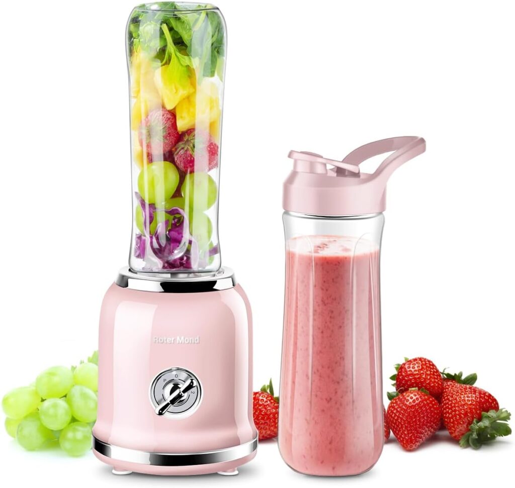 Personal Blender, Roter Mond Powerful Smoothie Blender with Portable Bottle Speed Control Pulse Function Stainless Steel Blades, BPA Free (Pink), BL019 Personal Blender, Roter Mond Powerful Smoothie Blender with Portable Bottle Speed Control Pulse Function Stainless Steel Blades, BPA Free (Pink), BL019