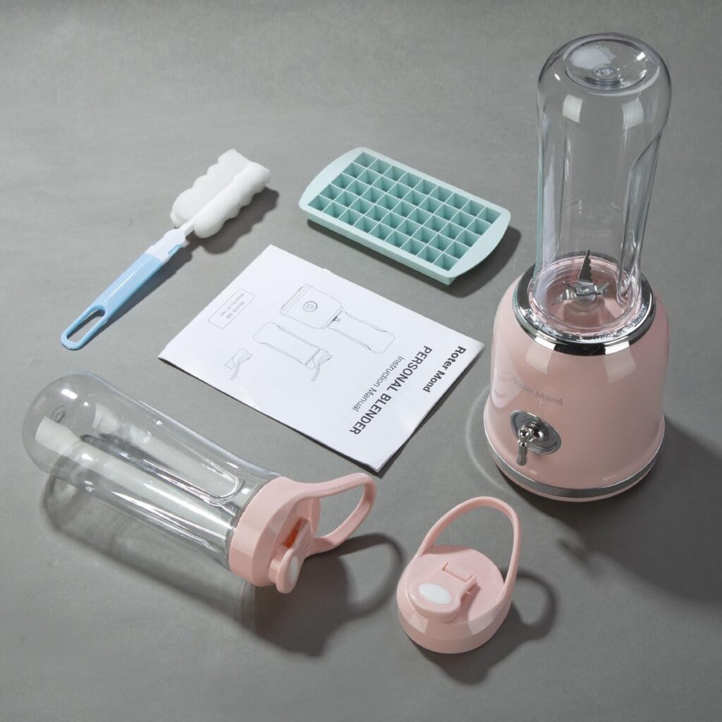 Personal Blender, Roter Mond Powerful Smoothie Blender with Portable Bottle Speed Control Pulse Function Stainless Steel Blades, BPA Free (Pink), BL019 Personal Blender, Roter Mond Powerful Smoothie Blender with Portable Bottle Speed Control Pulse Function Stainless Steel Blades, BPA Free (Pink), BL019