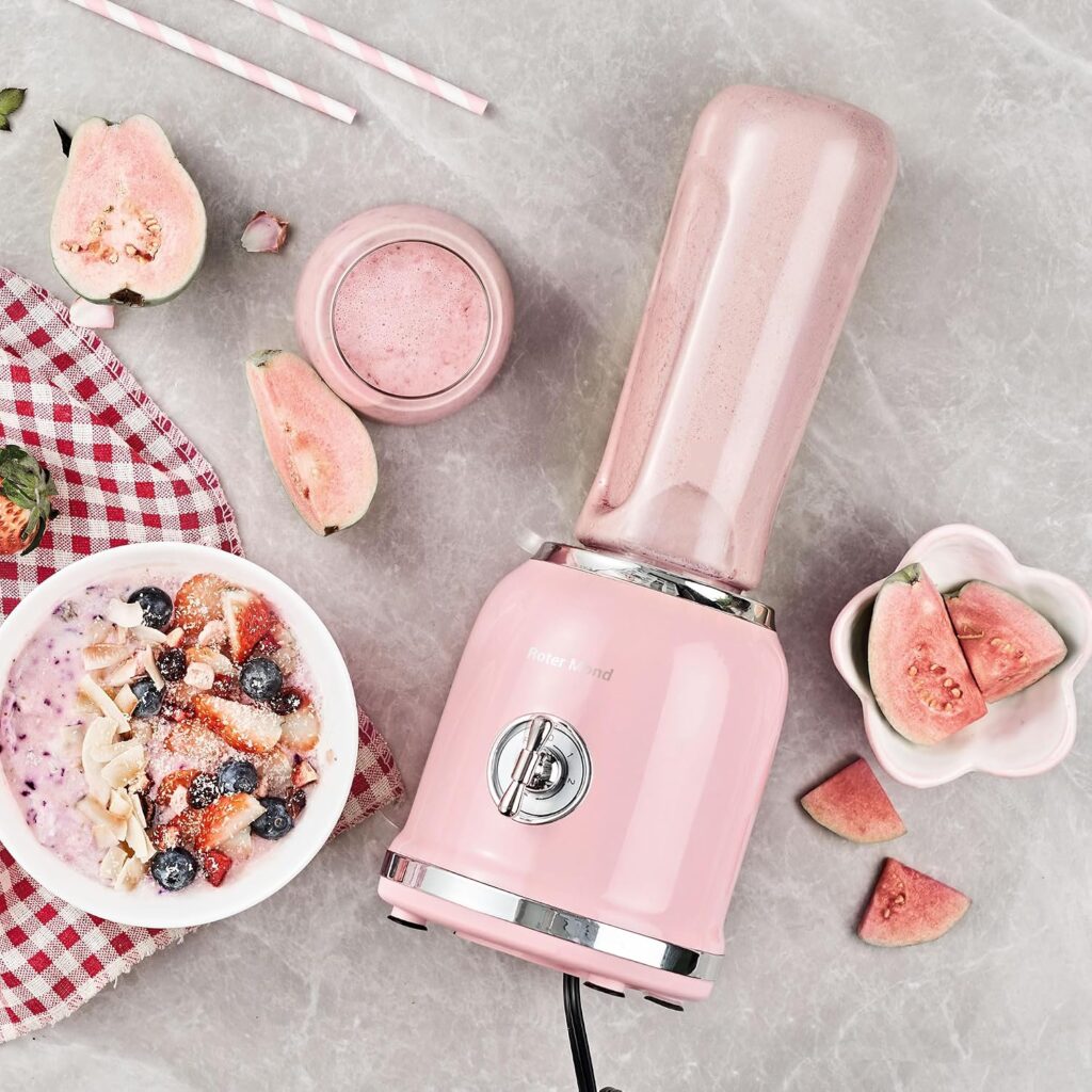 Personal Blender, Roter Mond Powerful Smoothie Blender with Portable Bottle Speed Control Pulse Function Stainless Steel Blades, BPA Free (Pink), BL019 Personal Blender, Roter Mond Powerful Smoothie Blender with Portable Bottle Speed Control Pulse Function Stainless Steel Blades, BPA Free (Pink), BL019