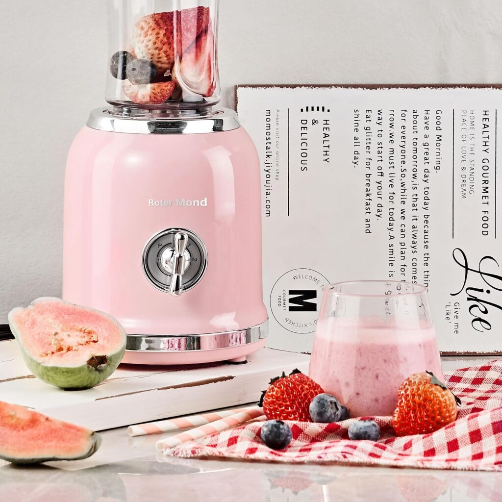 Personal Blender, Roter Mond Powerful Smoothie Blender with Portable Bottle Speed Control Pulse Function Stainless Steel Blades, BPA Free (Pink), BL019 Personal Blender, Roter Mond Powerful Smoothie Blender with Portable Bottle Speed Control Pulse Function Stainless Steel Blades, BPA Free (Pink), BL019