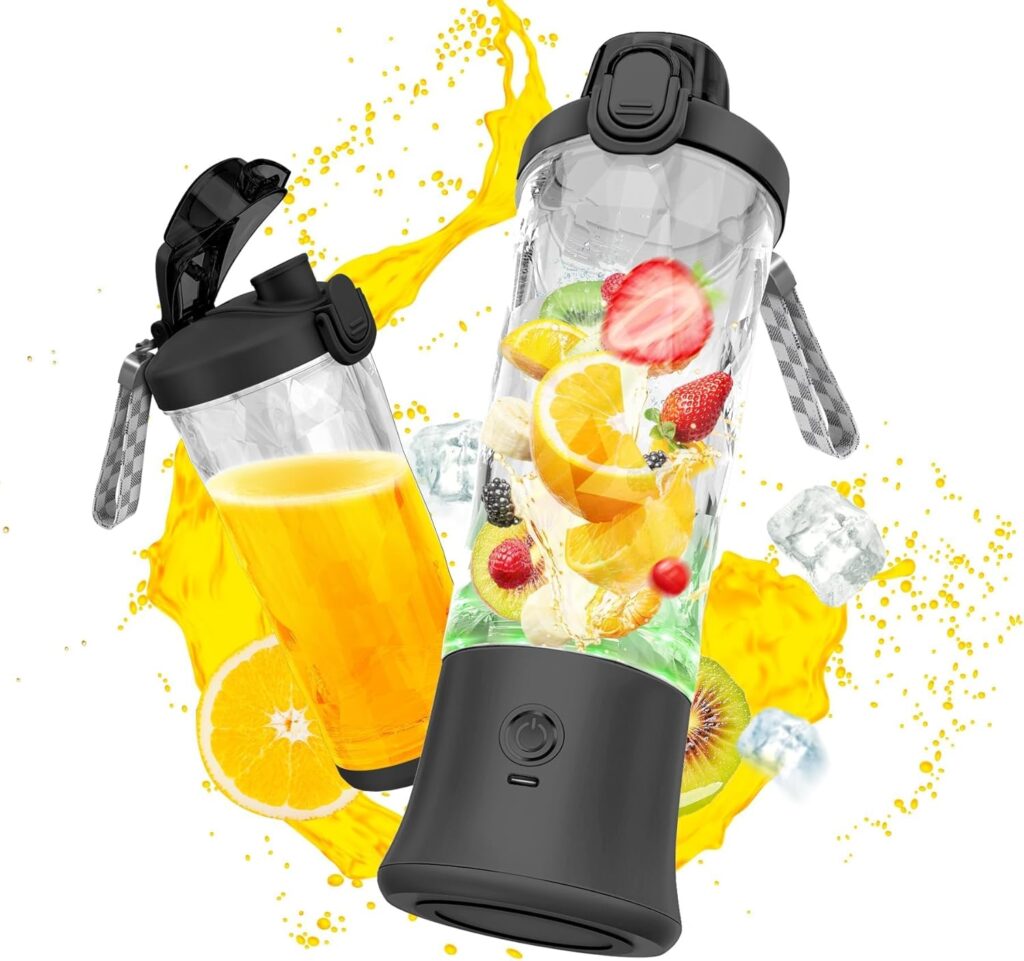 Personal Portable Blender for Shakes Smoothies - Oz Mini Blender Cup with Travel Lid, USB Rechargeable (Black) Personal Portable Blender for Shakes Smoothies - Oz Mini Blender Cup with Travel Lid, USB Rechargeable (Black)