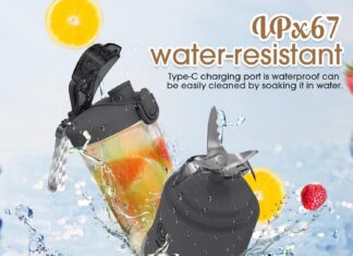 Personal Portable Blender for Shakes & Smoothies – 20 Oz Mini Blender Cup with Travel Lid, USB Rechargeable (Black)