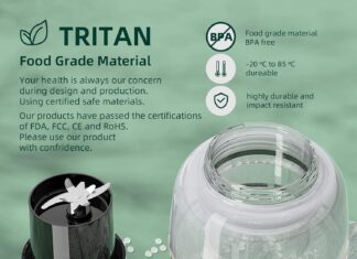 Portable Blender 33.8 Oz, 2 in 1 Personal Size Blender, 50 Oz Sports Water Cup, Tritan BPA-Free/USB Rechargeable, Home/School/Sports/Outdoor (Amber Black)