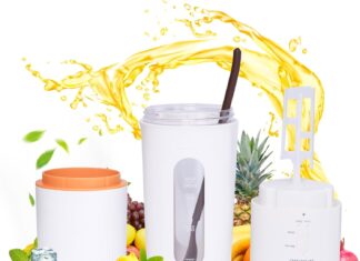 Portable Blender – Double Head Design for Exquisite Juicing & Slow Stirring, Blender for Shakes and Smoothies with Ice-Cream Machine Function – Cold Drinks & Homemade Ice Cream in Minutes!