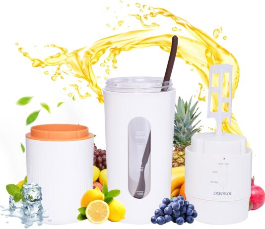 Portable Blender – Double Head Design for Exquisite Juicing & Slow Stirring, Blender for Shakes and Smoothies with Ice-Cream Machine Function – Cold Drinks & Homemade Ice Cream in Minutes!