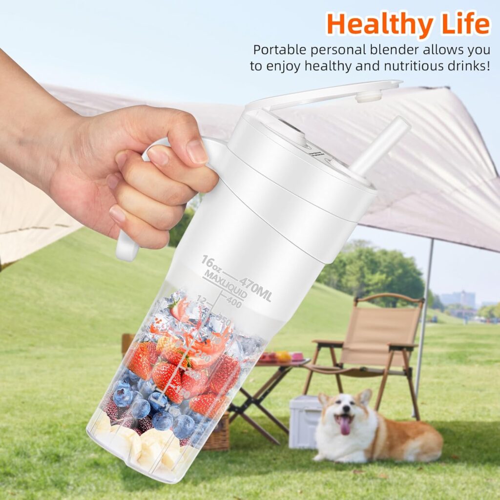 Portable Blender for Shakes and Smoothies: Travel Blender,16 Oz Mini Blender with Blades,USB Rechargeable,for Making Fresh Juice, Convenient for Travel and Sports Portable Blender for Shakes and Smoothies: Travel Blender,16 Oz Mini Blender with Blades,USB Rechargeable,for Making Fresh Juice, Convenient for Travel and Sports