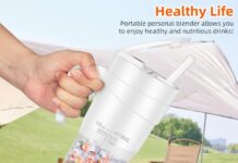 Portable Blender for Shakes and Smoothies: Travel Blender,16 Oz Mini Blender with 6 Blades,USB Rechargeable,for Making Fresh Juice, Convenient for Travel and Sports