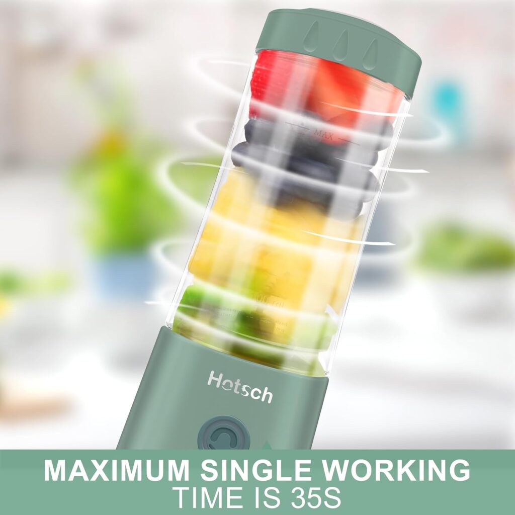 Portable Blender USB Rechargeable, Hotsch Personal Size Blender for Shakes and Smoothies, Strong Cutting Power with Six Blades, 20Oz Juicer Cup for Sports, Travel Portable Blender USB Rechargeable, Hotsch Personal Size Blender for Shakes and Smoothies, Strong Cutting Power with Six Blades, 20Oz Juicer Cup for Sports, Travel