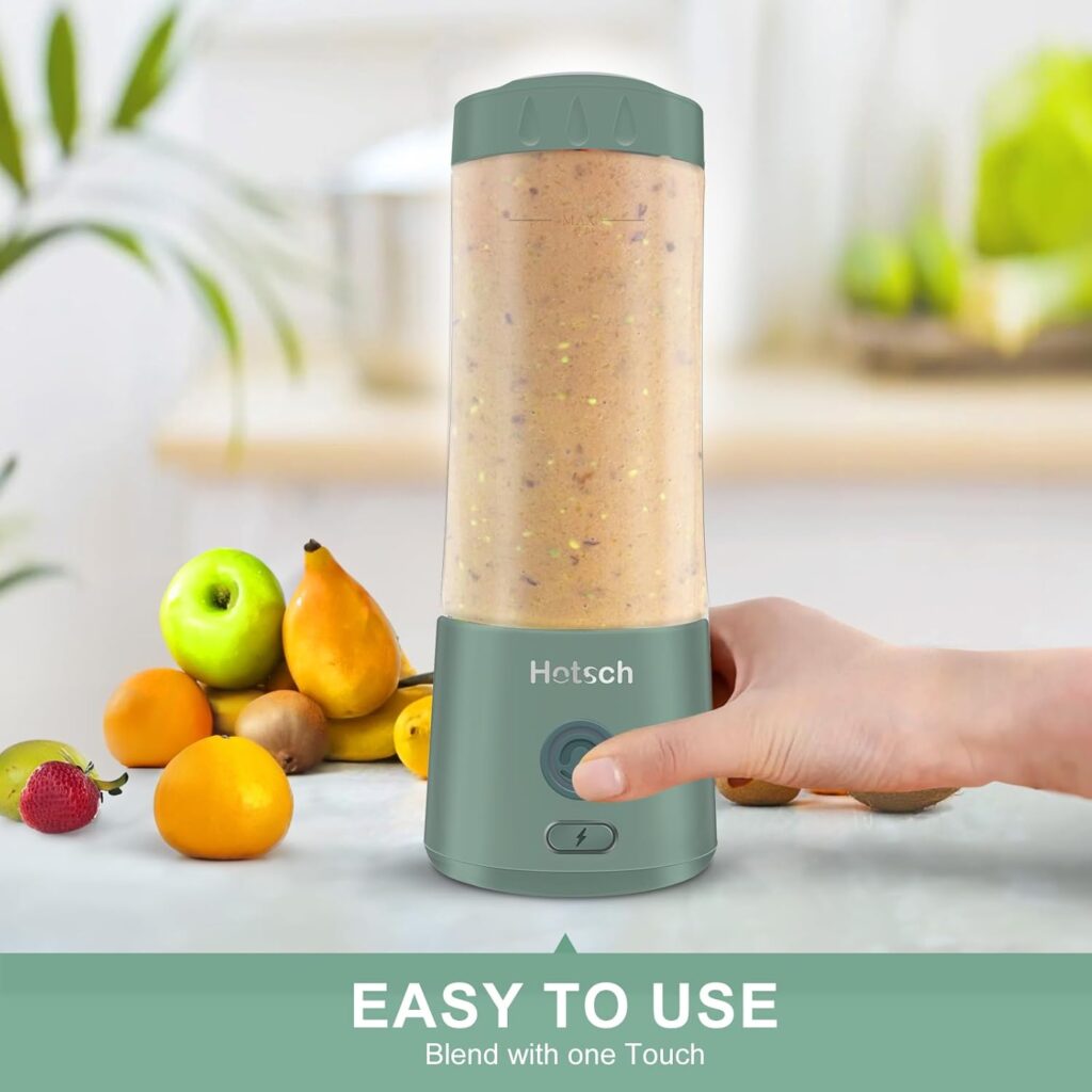 Portable Blender USB Rechargeable, Hotsch Personal Size Blender for Shakes and Smoothies, Strong Cutting Power with Six Blades, 20Oz Juicer Cup for Sports, Travel Portable Blender USB Rechargeable, Hotsch Personal Size Blender for Shakes and Smoothies, Strong Cutting Power with Six Blades, 20Oz Juicer Cup for Sports, Travel