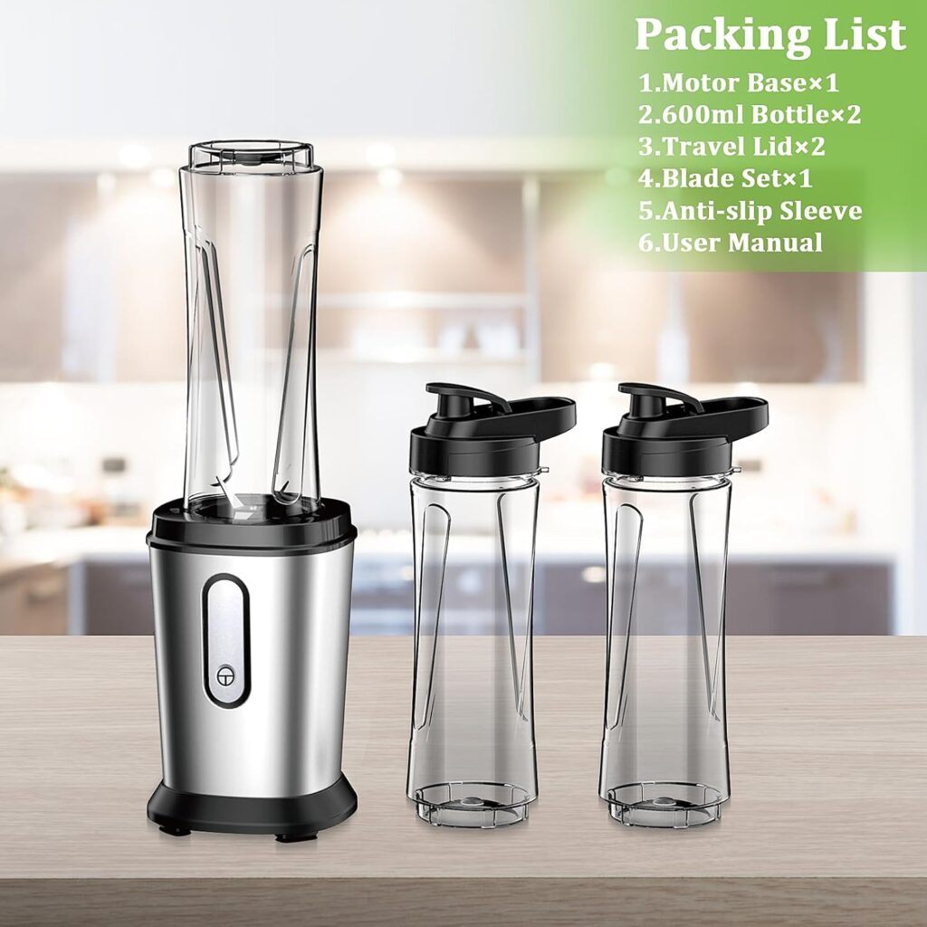Electric Smoothie Blender, Powerful Small Blender with Portable 20oz Tritan blender Bottles, BPA-Free with Stainless Steel Blades, Mixer Smoothie Maker for Shakes and Smoothies Electric Smoothie Blender, Powerful Small Blender with Portable 20oz Tritan blender Bottles, BPA-Free with Stainless Steel Blades, Mixer Smoothie Maker for Shakes and Smoothies