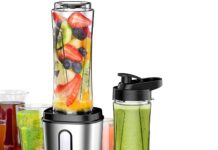 Electric Smoothie Blender, Powerful Small Blender with 2 Portable 20oz Tritan blender Bottles, BPA-Free with 4 Stainless Steel Blades, Mixer Smoothie Maker for Shakes and Smoothies
