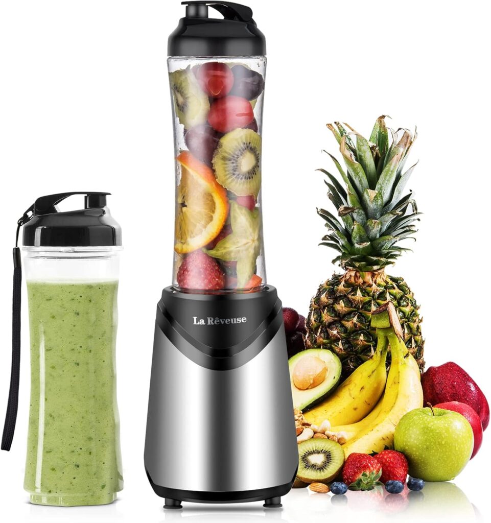 La Reveuse Smoothie Blender Personal Size Watts with Pieces oz BPA-Free Travel Sports Bottles (Silver) La Reveuse Smoothie Blender Personal Size Watts with Pieces oz BPA-Free Travel Sports Bottles (Silver)