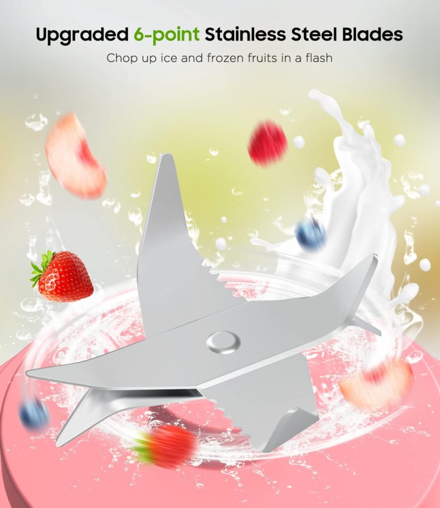 MoKo Portable Blender, Watt Personal Blender for Shakes and Smoothies,21OZ Personal Blender USB Rechargeable with Blades, BRA Free, Smoothie Blender for Kitchen Sports Travel and Outdoors, Pink MoKo Portable Blender, Watt Personal Blender for Shakes and Smoothies,21OZ Personal Blender USB Rechargeable with Blades, BRA Free, Smoothie Blender for Kitchen Sports Travel and Outdoors, Pink