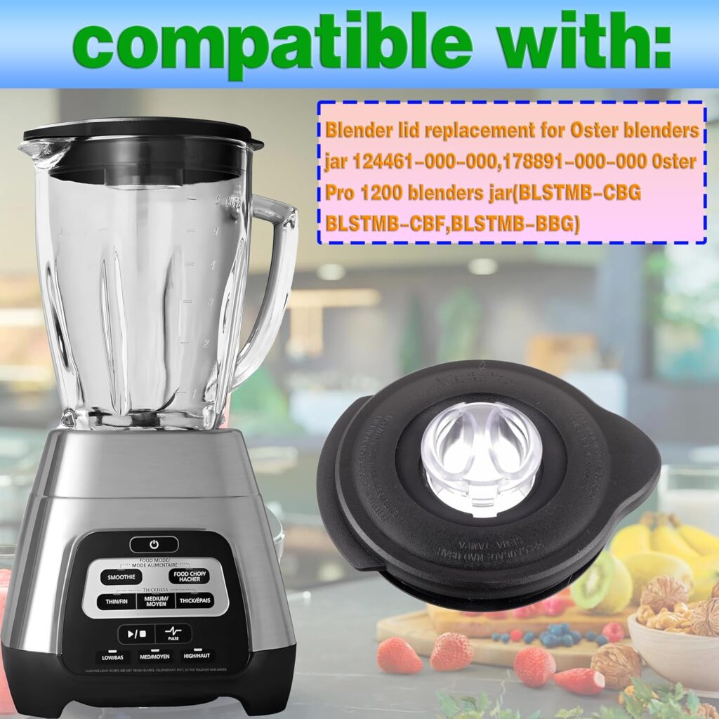 Oster Blender Covers and Lids Replacement Parts for Pro/Osterizer Classic Series - Cup Blender Safety Glass Jar Cover Compatible with Jars 124461-000-000/178891-000-000 and BLSTMB-CBG/CBF/BBG Oster Blender Covers and Lids Replacement Parts for Pro/Osterizer Classic Series - Cup Blender Safety Glass Jar Cover Compatible with Jars 124461-000-000/178891-000-000 and BLSTMB-CBG/CBF/BBG