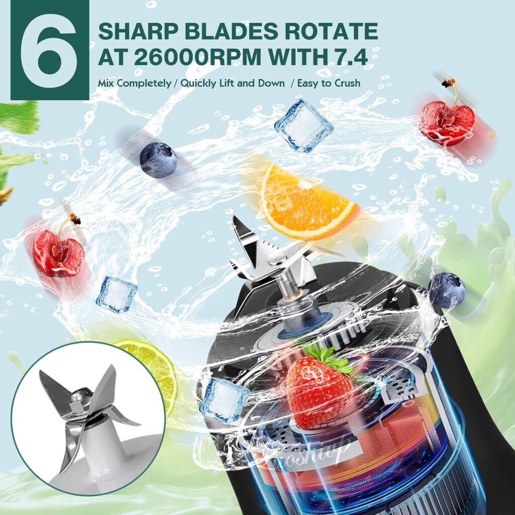 Portable Blender,22 Oz Mini Blender for Shakes and Smoothies,Personal Blender with Rechargeable USB,Fruit,Smoothie,Baby Food Mixing Machine Blender With Blades,for Home,Kitchen,Travel,Sports (black) Portable Blender,22 Oz Mini Blender for Shakes and Smoothies,Personal Blender with Rechargeable USB,Fruit,Smoothie,Baby Food Mixing Machine Blender With Blades,for Home,Kitchen,Travel,Sports (black)
