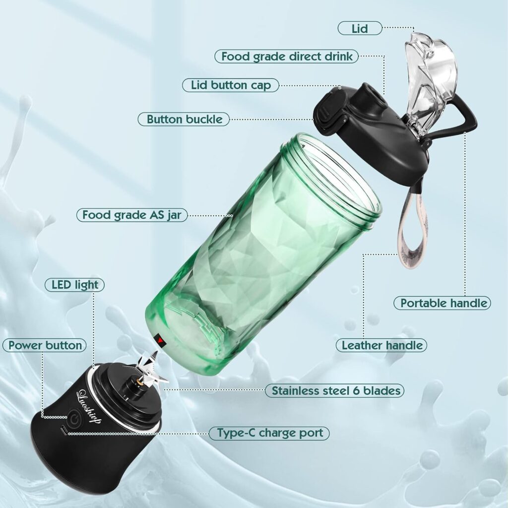 Portable Blender,22 Oz Mini Blender for Shakes and Smoothies,Personal Blender with Rechargeable USB,Fruit,Smoothie,Baby Food Mixing Machine Blender With Blades,for Home,Kitchen,Travel,Sports (black) Portable Blender,22 Oz Mini Blender for Shakes and Smoothies,Personal Blender with Rechargeable USB,Fruit,Smoothie,Baby Food Mixing Machine Blender With Blades,for Home,Kitchen,Travel,Sports (black)